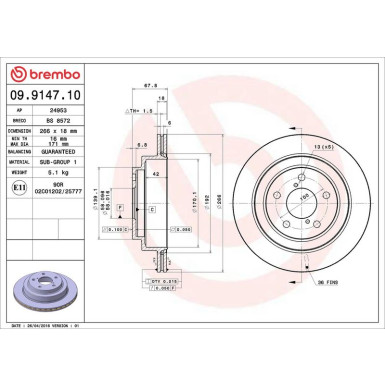 Brembo | Bremsscheibe | 09.9147.10