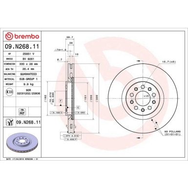 Brembo | Bremsscheibe | 09.N268.11