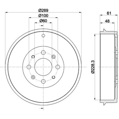 Hella | Bremstrommel | 8DT 355 300-651