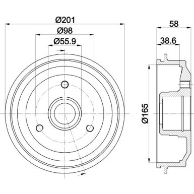 8DT 355 300-051 Bremstrommel