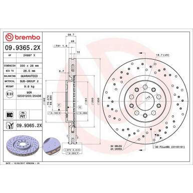 Brembo Bremsscheibe XTRA LINE - Xtra 09.9365.2X