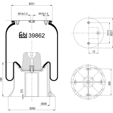 FEBI BILSTEIN 39862 Federbalg, Luftfederung FEBI BILSTEIN 39862 Federbalg, Luftfederung