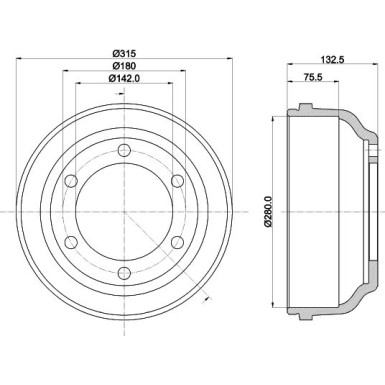 Hella | Bremstrommel | 8DT 355 300-211