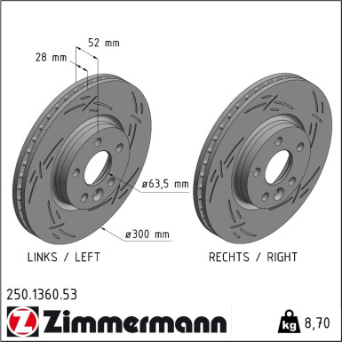 Zimmermann Bremsscheibe BLACK Z 250.1360.53
