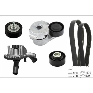 529 0301 30 Wasserpumpe + Keilrippenriemensatz