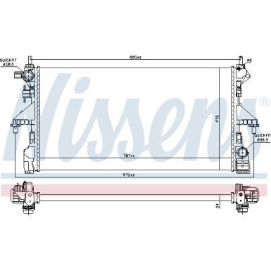 Nissens | Kühler, Motorkühlung | 606169