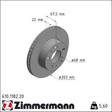 Zimmermann Bremsscheibe Coat Z 610.1182.20