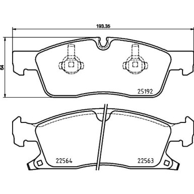 Hella | Bremsbelagsatz, Scheibenbremse | 8DB 355 025-541