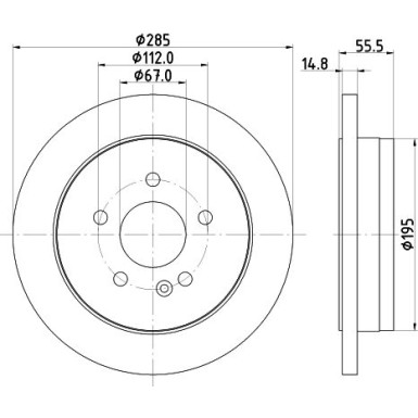 Hella | Bremsscheibe | 8DD 355 105-851