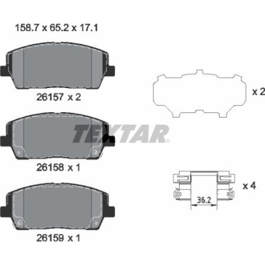 Textar Bremsbelagsatz, Scheibenbremse Q+ 2615701