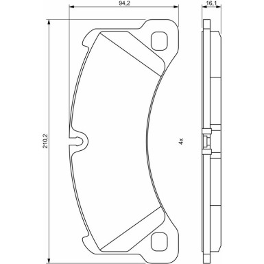 BOSCH Bremsbelagsatz, Scheibenbremse 0 986 494 757