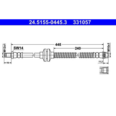 ATE | Bremsschlauch | 24.5155-0445.3