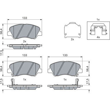 0 986 494 563 Bremsbelagsatz, Scheibenbremse