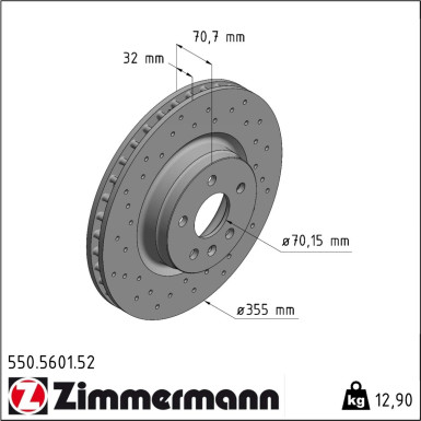 Zimmermann | Bremsscheibe | 550.5601.52