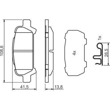 0 986 494 445 Bremsbelagsatz, Scheibenbremse