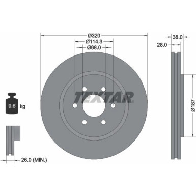Textar | Bremsscheibe | 92164405