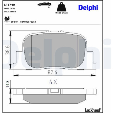 LP1740 Bremsbelagsatz, Scheibenbremse