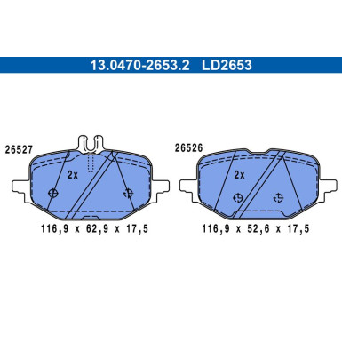 13.0470-2653.2 Bremsbelagsatz, Scheibenbremse ATE Ceramic