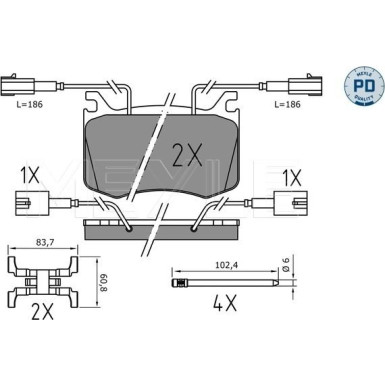 Meyle Bremsbelagsatz, Scheibenbremse MEYLE-PD: Advanced performance and design 025 220 9115/PD