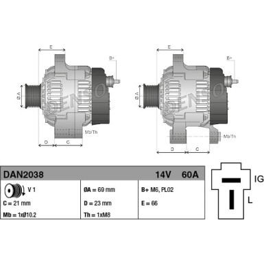 Denso | Generator | DAN2038