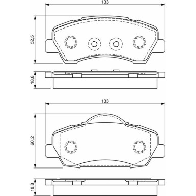 BOSCH Bremsbelagsatz, Scheibenbremse 0 986 494 713