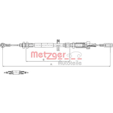 Metzger | Seilzug, Feststellbremse | 1171.7