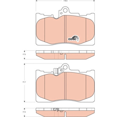 GDB3398 Bremsbelagsatz, Scheibenbremse COTEC