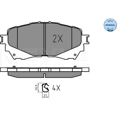Meyle Bremsbelagsatz, Scheibenbremse MEYLE-ORIGINAL: True to OE 025 257 2516