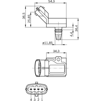 BOSCH | Sensor, Ansauglufttemperatur | 0 261 230 090