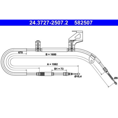 ATE | Seilzug, Feststellbremse | 24.3727-2507.2