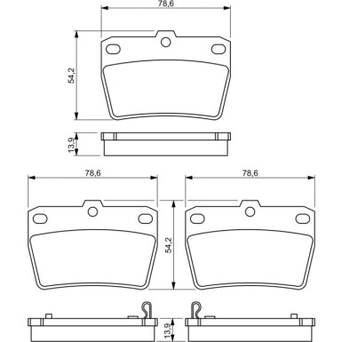 BOSCH Bremsbelagsatz, Scheibenbremse 0 986 494 350