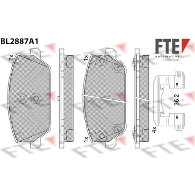 FTE | Bremsbelagsatz, Scheibenbremse | 9011127