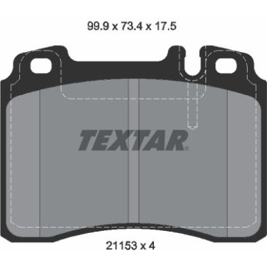 Textar | Bremsbelagsatz, Scheibenbremse | 2115307