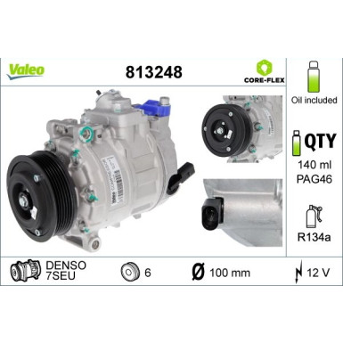 813248 Kompressor, Klimaanlage VALEO CORE-FLEX