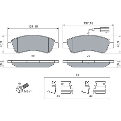 0 986 494 994 Bremsbelagsatz, Scheibenbremse