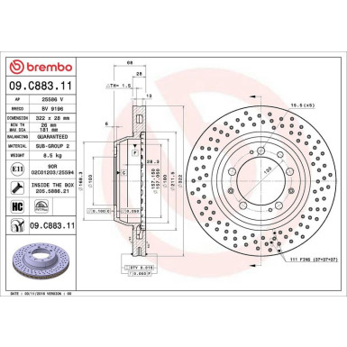 Brembo | Bremsscheibe | 09.C883.11