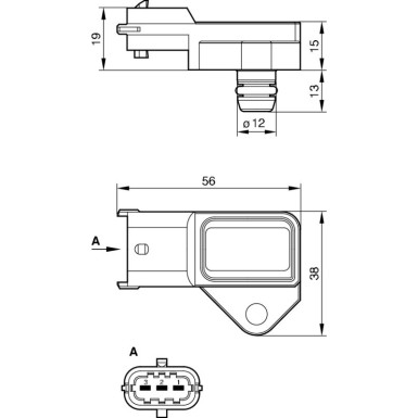 0 281 002 487 Sensor, Ladedruck 0 281 002 487 Sensor, Ladedruck