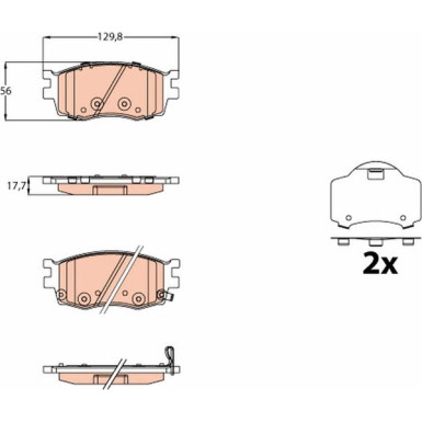 GDB3626 Bremsbelagsatz, Scheibenbremse