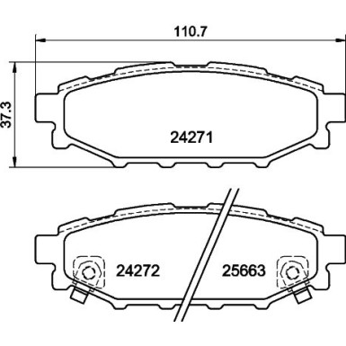 8DB 355 012-261 Bremsbelagsatz, Scheibenbremse