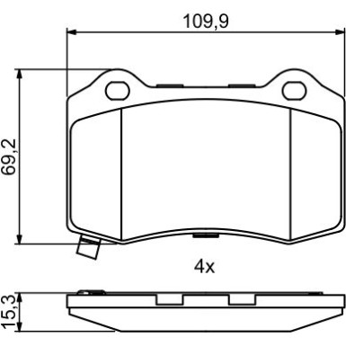 0 986 494 708 Bremsbelagsatz, Scheibenbremse