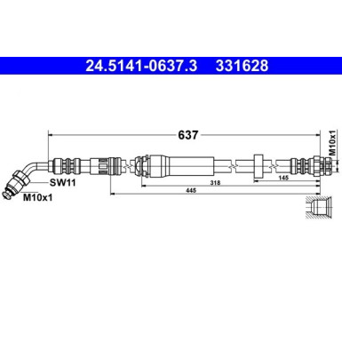 ATE | Bremsschlauch | 24.5141-0637.3