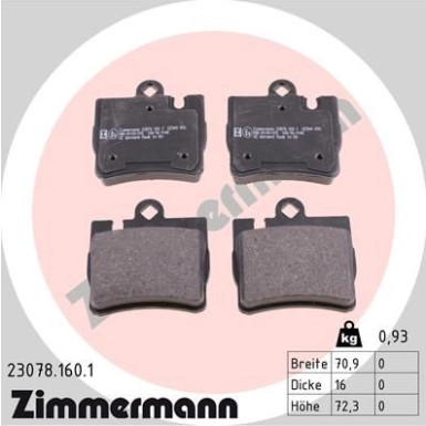 23078.160.1 Bremsbelagsatz, Scheibenbremse