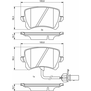 BOSCH Bremsbelagsatz, Scheibenbremse 0 986 494 814