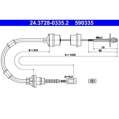 24.3728-0335.2 Seilzug, Kupplungsbetätigung 24.3728-0335.2 Seilzug, Kupplungsbetätigung