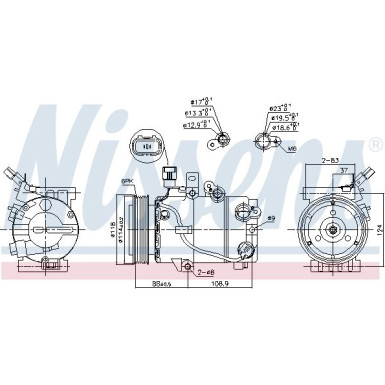 Nissens | Kompressor, Klimaanlage | 890243