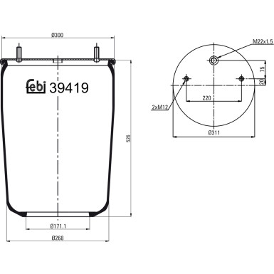 FEBI BILSTEIN 39419 Federbalg, Luftfederung