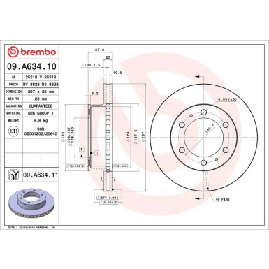 09.A634.11 Bremsscheibe PRIME LINE - UV Coated 09.A634.11 Bremsscheibe PRIME LINE - UV Coated