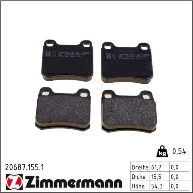 Zimmermann Bremsbelagsatz, Scheibenbremse 20687.155.1