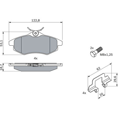 0 986 494 262 Bremsbelagsatz, Scheibenbremse