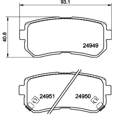 Hella | Bremsbelagsatz, Scheibenbremse | 8DB 355 014-911